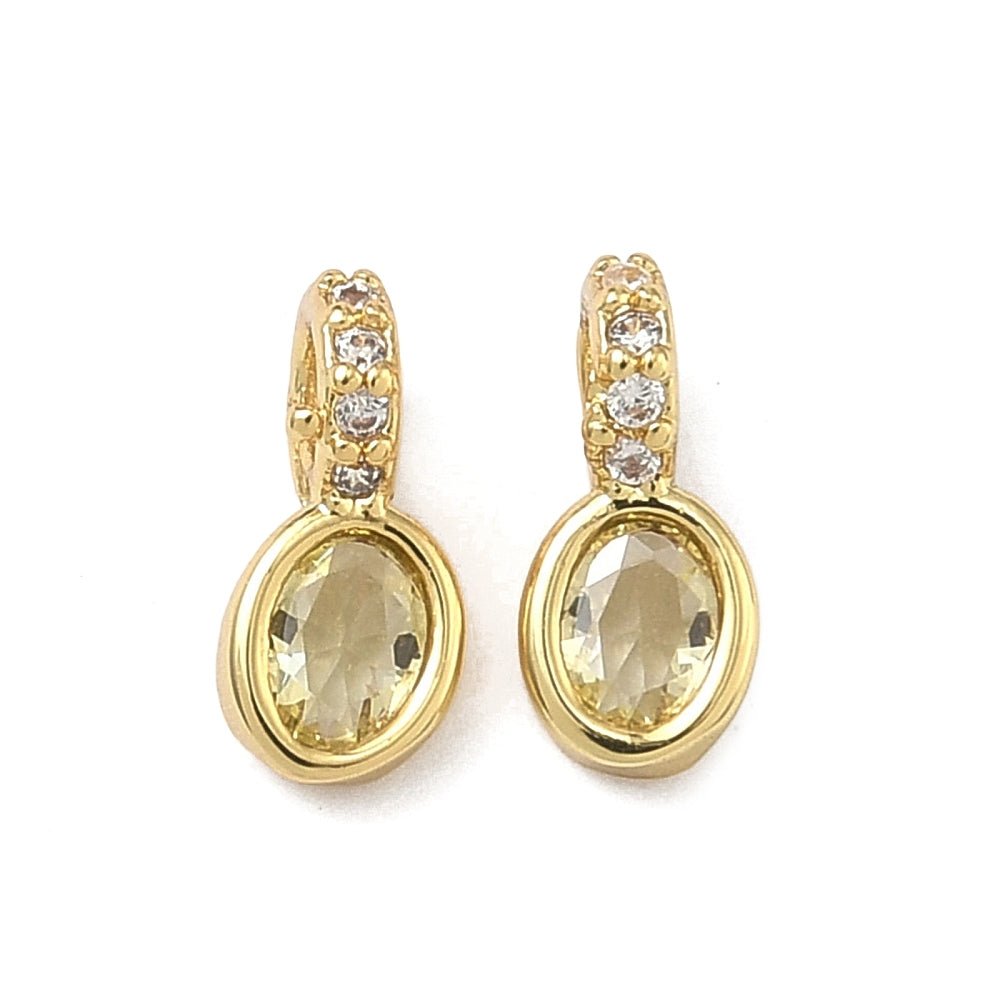 Oval Vedhæng – Zirkonia 18K Forgyldt Langtidsholdbar (9.5mm) - Uniq Perler - 117648