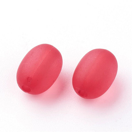 Ovale Akryl Perler - Mix Farver, Frostet (7x10mm) 50g - Uniq Perler - 115751