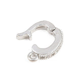 Ovale Foldelåse Med Zirkonia – Langtidsholdbar Platinbelagt Messing - Uniq Perler - 121490