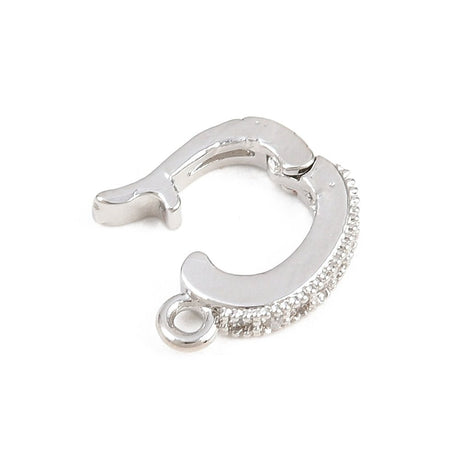 Ovale Foldelåse Med Zirkonia – Langtidsholdbar Platinbelagt Messing - Uniq Perler - 121490