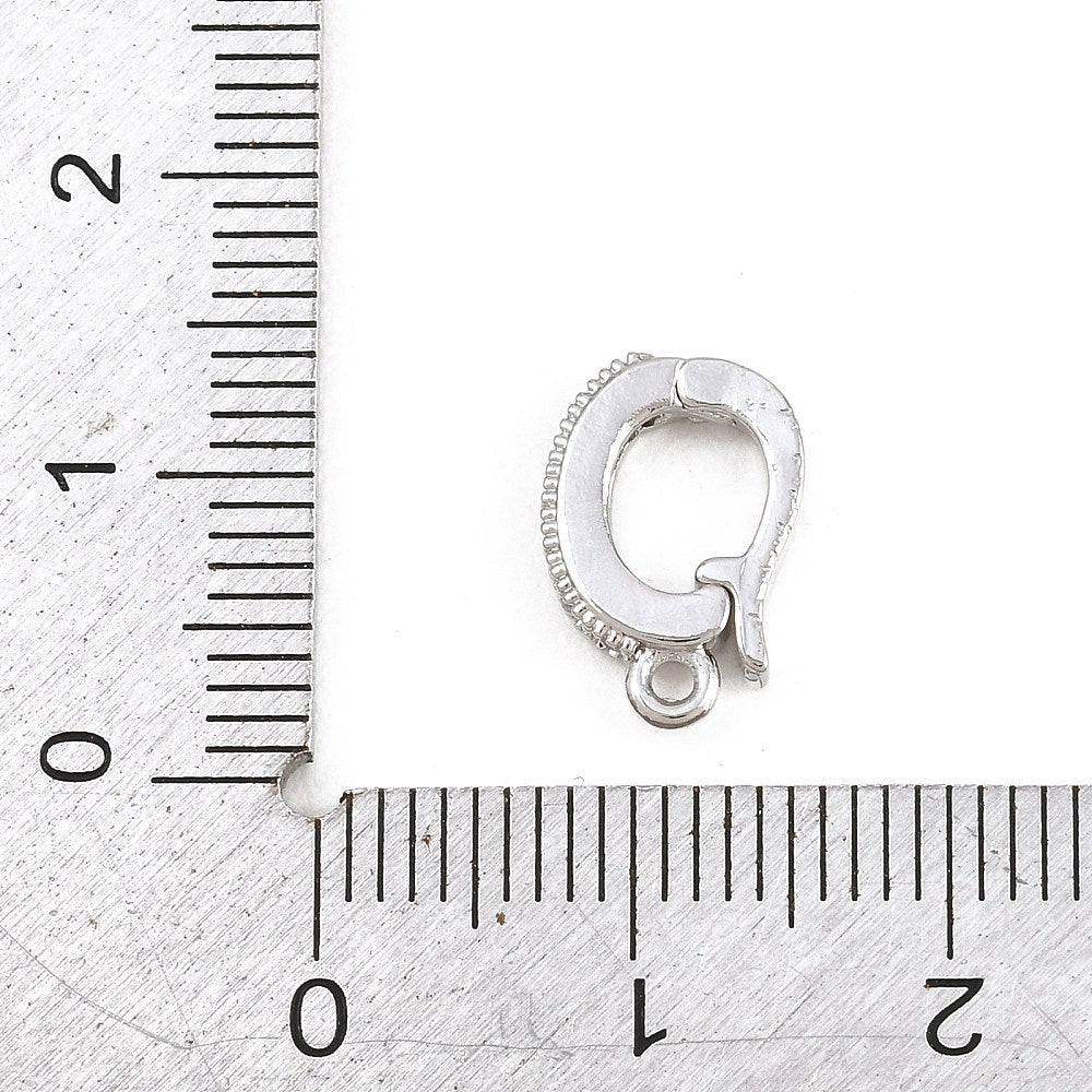 Ovale Foldelåse Med Zirkonia – Langtidsholdbar Platinbelagt Messing - Uniq Perler - 121490