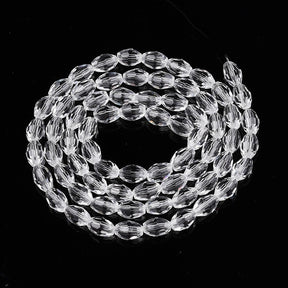 Oval Glass Beads, Clear, Faceted, 8x5.5mm - Uniq Perler - 113602