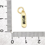 Ovale MOM Vedhæng – 18K Langtidsholdbar Forgyldt Messing (13,5x3,5x1,5mm) - Uniq Perler - 122529