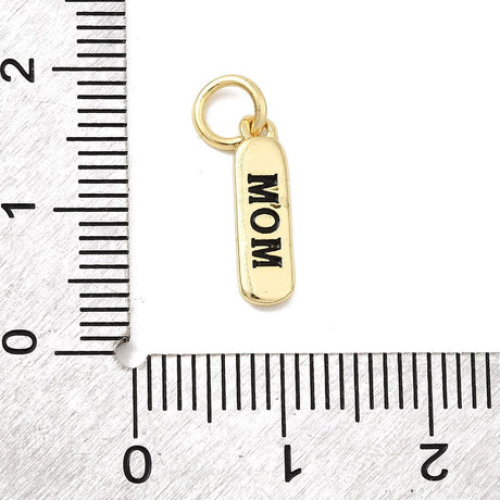 Ovale MOM Vedhæng – 18K Langtidsholdbar Forgyldt Messing (13,5x3,5x1,5mm) - Uniq Perler - 122529
