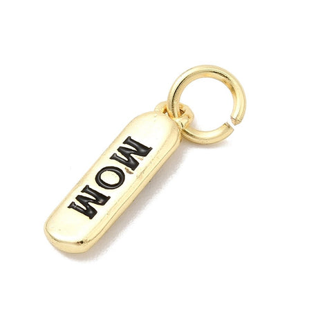 Ovale MOM Vedhæng – 18K Langtidsholdbar Forgyldt Messing (13,5x3,5x1,5mm) - Uniq Perler - 122529