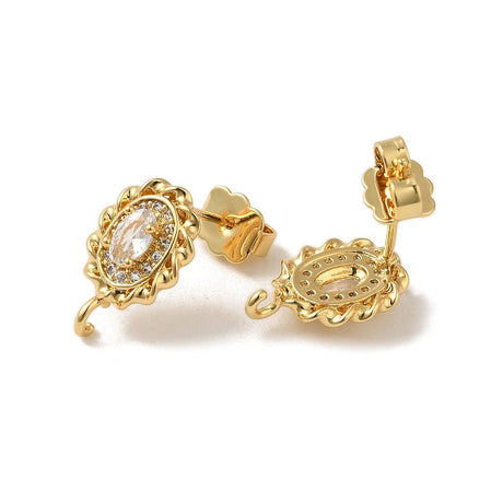 Ovale Ørestikkere, 18K Langtidsholdbar Forgyldning, 14,5x9,5mm - Uniq Perler - 112896