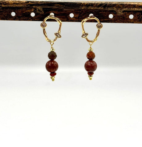 Ovale Ørestikkere Med Zirkonia Sten, 18K Forgyldt, (20x14mm) - Uniq Perler - 537425