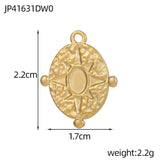 Oval Anhänger in Vergoldet wasserdichter Stahl – (22x17mm) - Uniq Perler - 