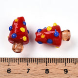 Paddehatte Håndlavede Lampwork Glasperler - Røde (17x11mm), 4 stk. - Uniq Perler - 087742