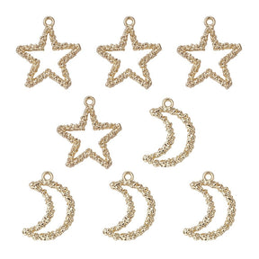 Package With 2 Model Pendants, Moon And Star, 8 Pieces - Uniq Perler - 264063645678001234567852