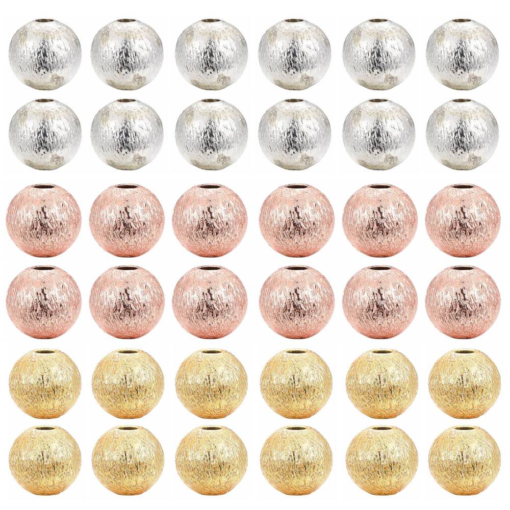 Pakke Med Belagte Messing Perler, 6x5,5mm, 30 stk - Uniq Perler - 113234