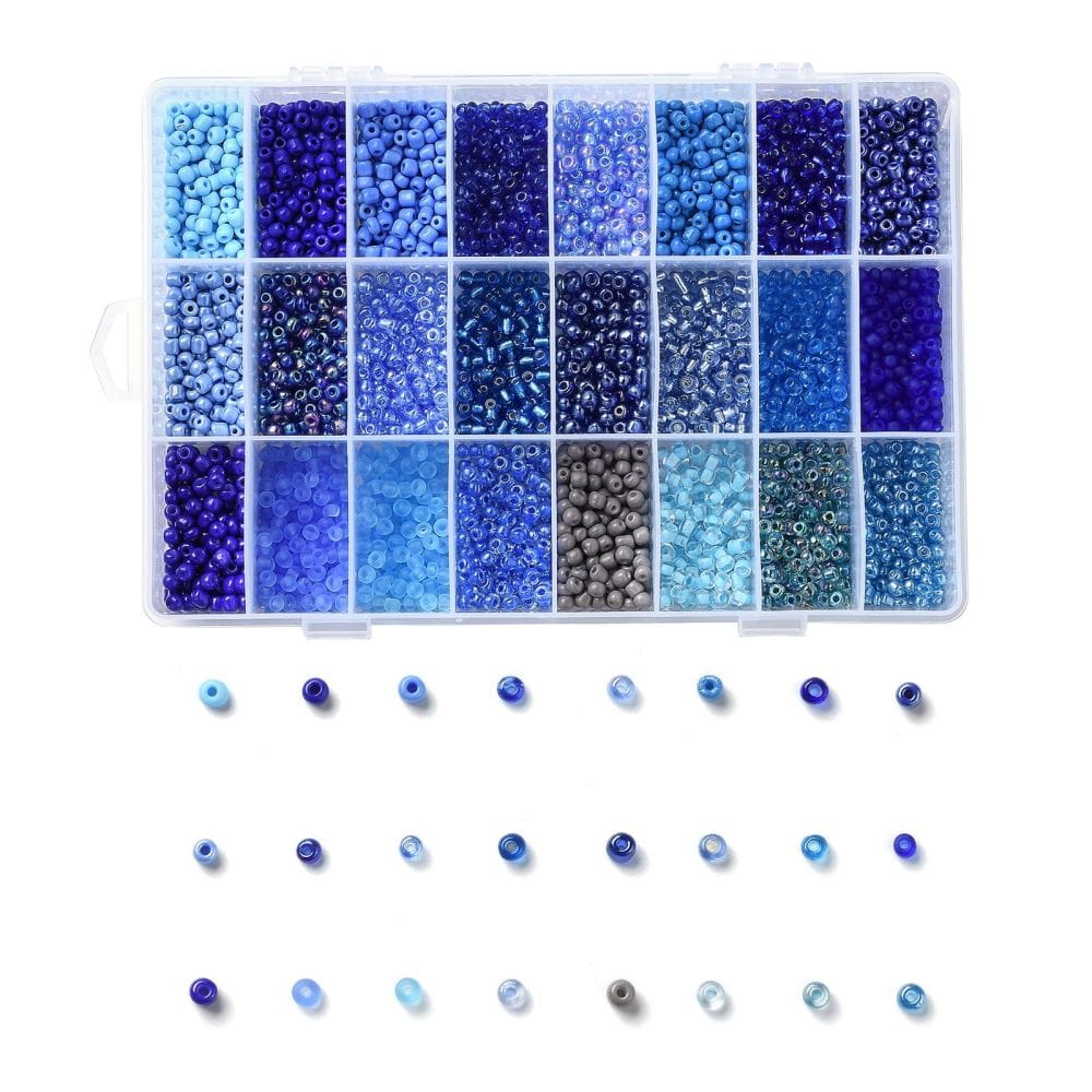 panda DIY SÆT DIY Kasse med 24 farver seed beads, 3,5-4mm