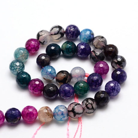 Pandahall Agat Agat perler, multifarvet,  facetteret, 10 mm
