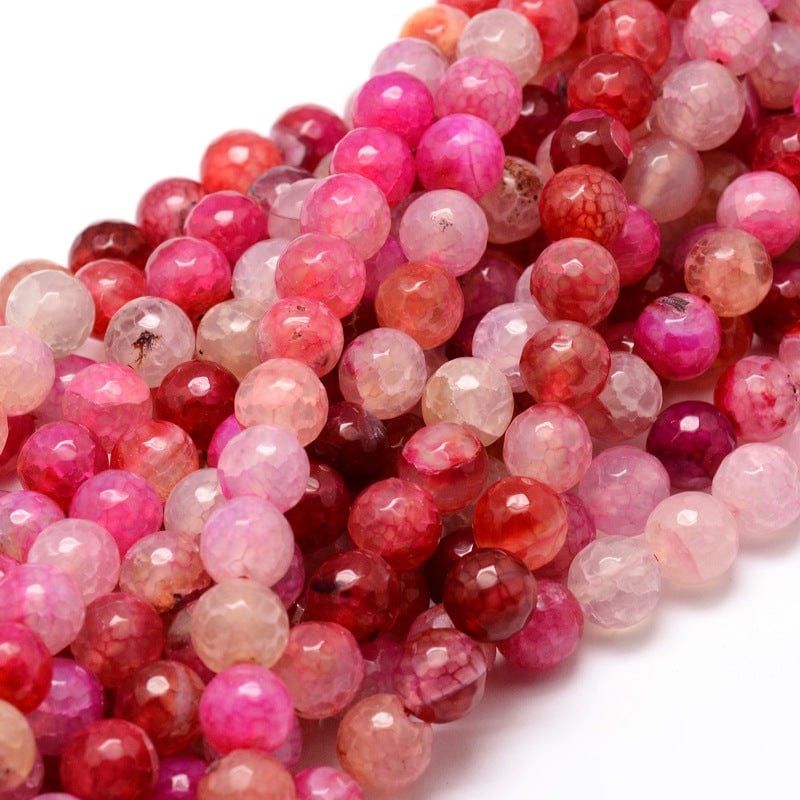 Pandahall Agat Agat perler, pink facetteret, 10 mm