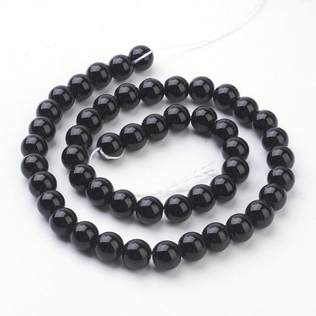 Pandahall Ass. perler og sten Blank Blackstone, Syntetisk, 4mm