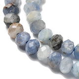 Pandahall Ass. perler og sten Kyanit, blå, facetteret rondel, 5x3,5 mm