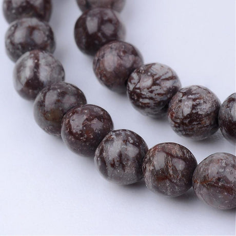 Pandahall Ass. perler og sten Obsidian, snowflake,  6mm