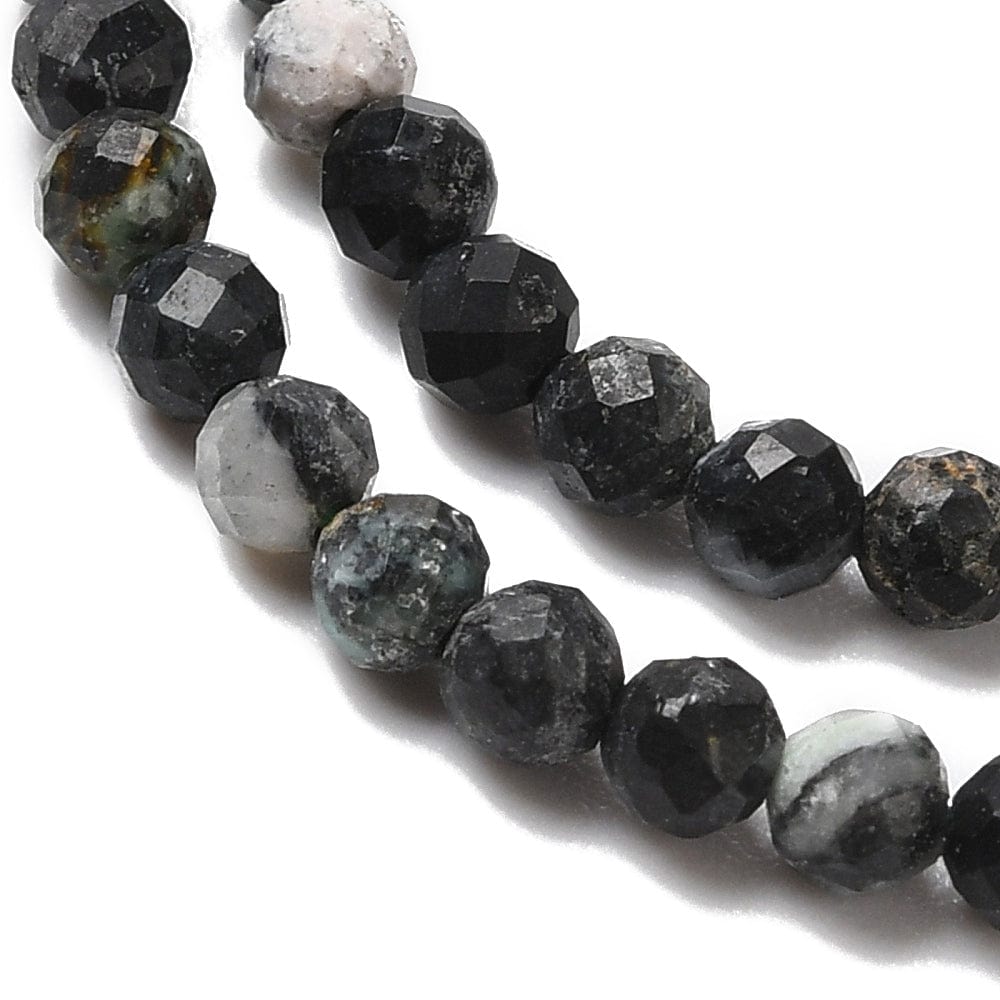 Pandahall Ass. perler og sten Variscite, facetteret, 2,5x2,5 mm