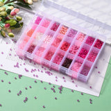 Pandahall DIY SÆT DIY Kasse Med 24 Farver Seed Beads, Rosa/Lilla Mix, 3,5-4mm