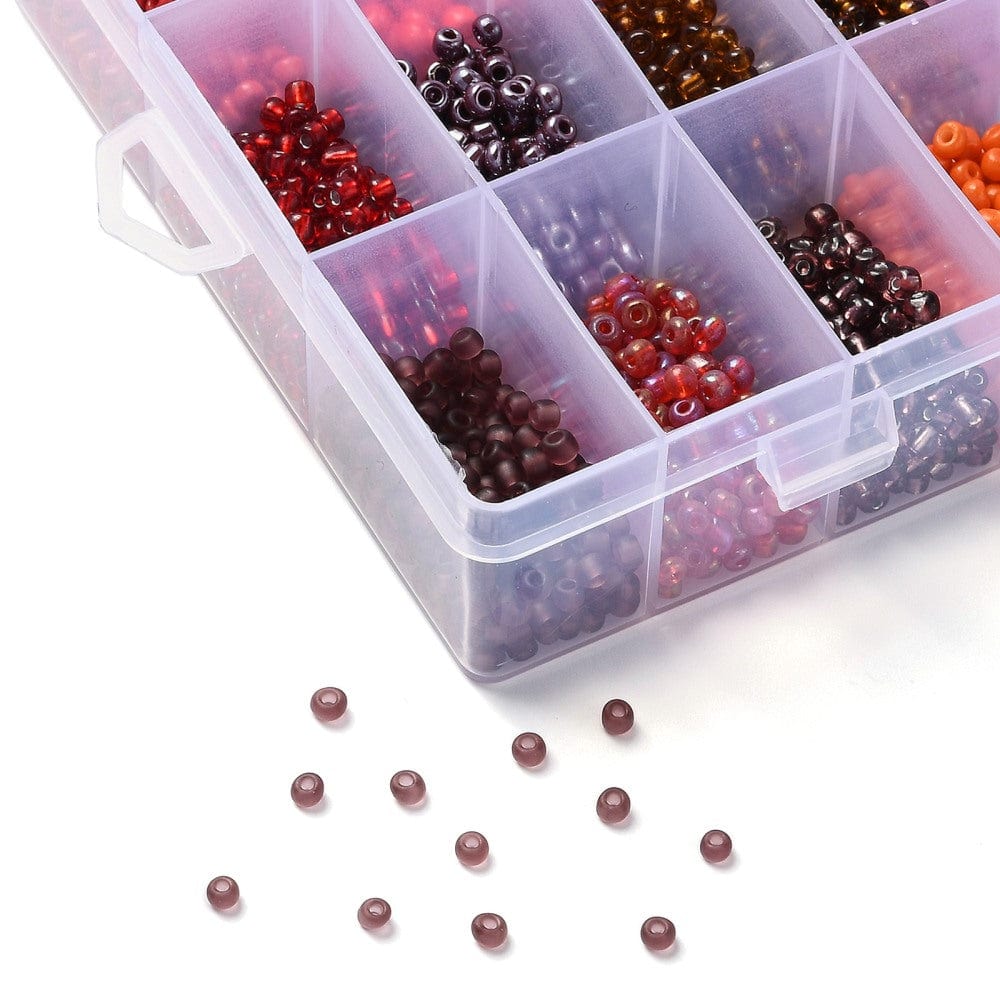 Pandahall DIY SÆT DIY Kasse Med 24 Farver Seed Beads, str. 3,5-4mm