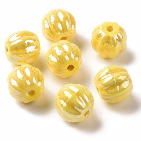 Pandahall Enkelt perler og sæt 20 stk. græskar Porcelæns perler, 12 mm