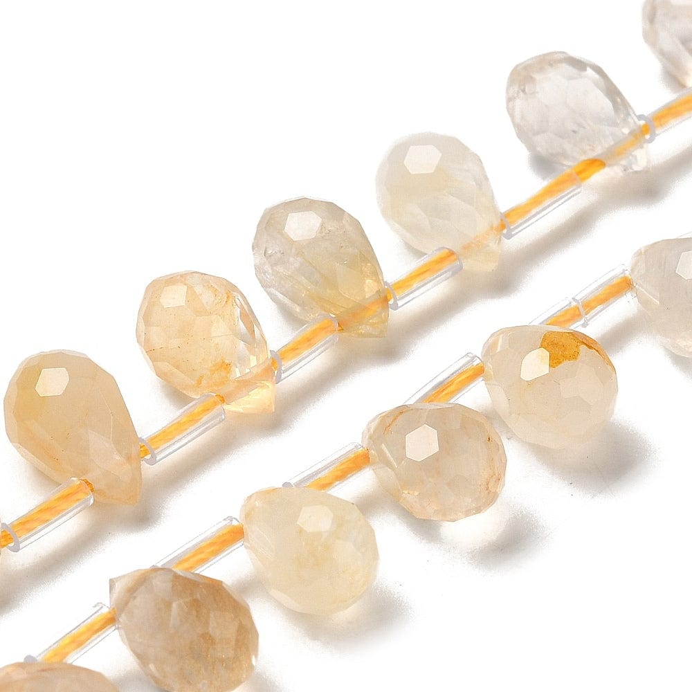 Pandahall Enkelt perler og sæt Citrin dråber, facetteret str., 10x6,5 mm