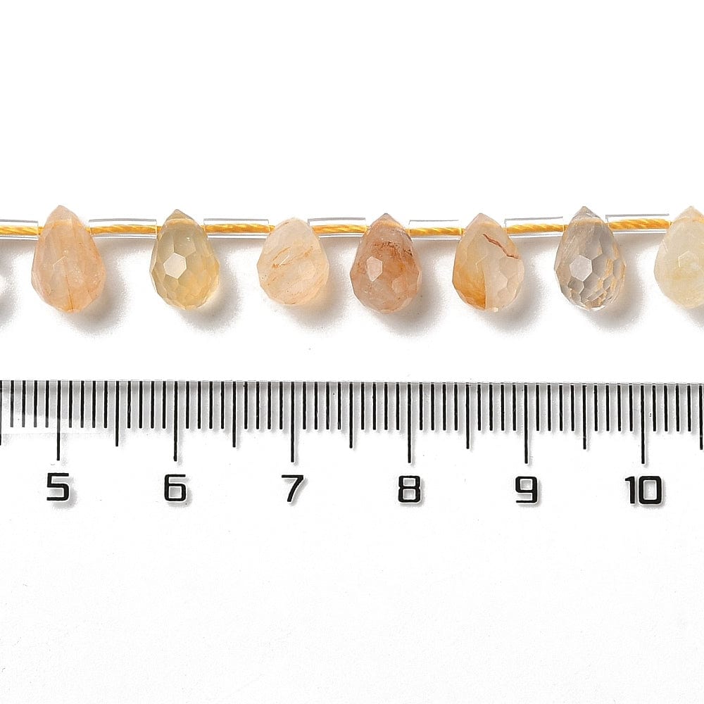 Pandahall Enkelt perler og sæt Citrin dråber, facetteret str., 10x6,5 mm