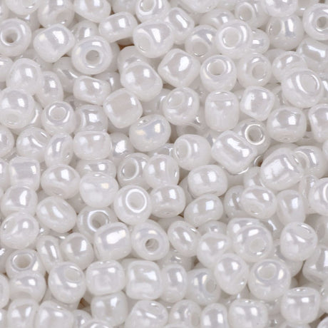 Pandahall Enkelt perler og sæt Glas perler, hvid, 4 mm, 100 gram