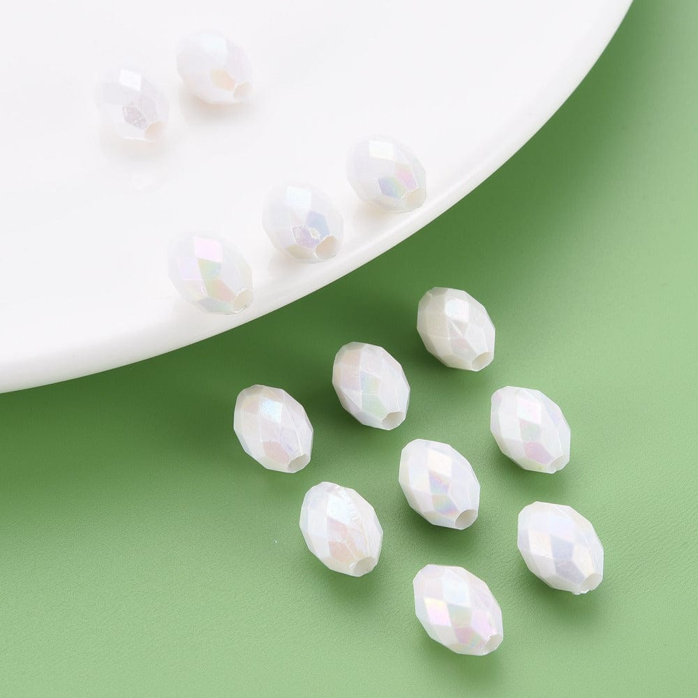 Pandahall Enkelt perler og sæt Oval akryl perler str. 8x12 mm, 100 stk
