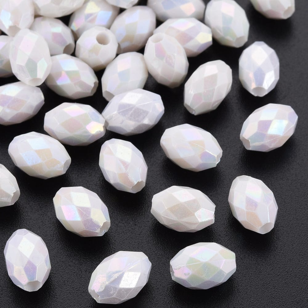 Pandahall Enkelt perler og sæt Oval akryl perler str. 8x12 mm, 100 stk