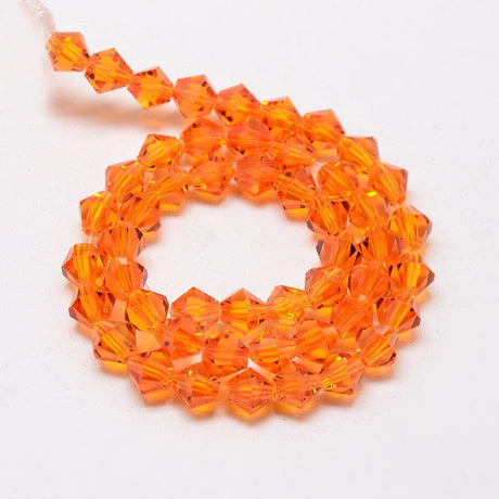 Pandahall Glasperler Krystal Perler, Austrian Crystal, orange, Bicones, 3x3mm