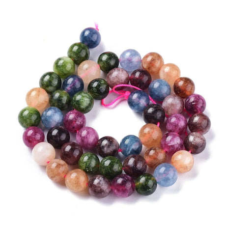 Pandahall Jade Jade perler, farve mix, 6 mm