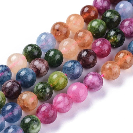 Pandahall Jade Jade perler, farve mix, 6 mm