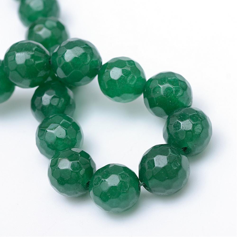 Pandahall Jade Jade perler, grøn facetteret, 10mm