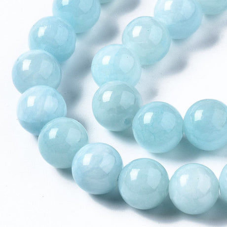 pandahall Jade Jade perler, lys blå, 10 mm