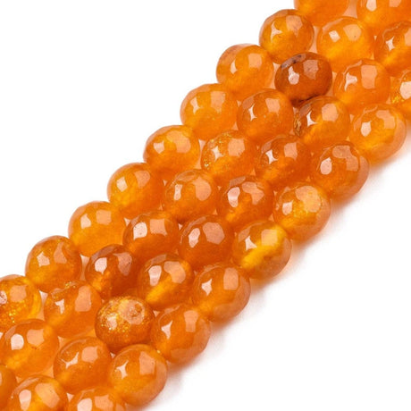 Pandahall Jade Jade perler, orange, facetteret, 10mm