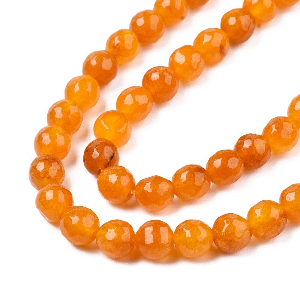 Pandahall Jade Jade perler, orange, facetteret, 10mm