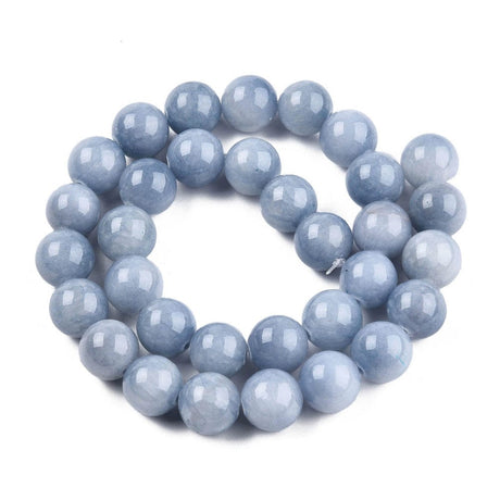pandahall Jade Jade perler, stål blå, 12 mm
