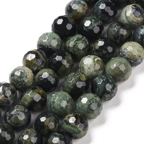 Pandahall Jasper Kambaba Jaspis perler, facetteret (128 facetter)