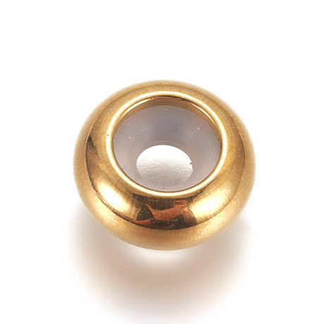 Pandahall Metal perler Forgyldt stopper perler, 8x4 mm, 5 stk