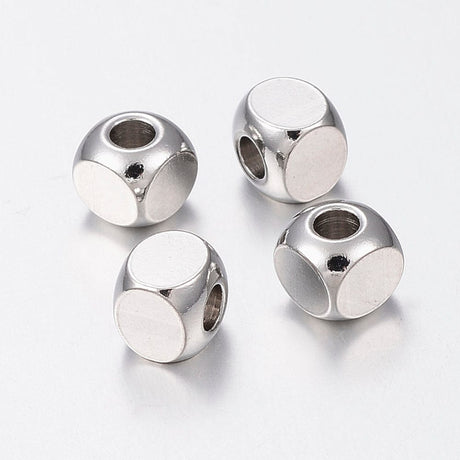 Pandahall Metal perler Kube stål perler, 2 mm, 10 stk