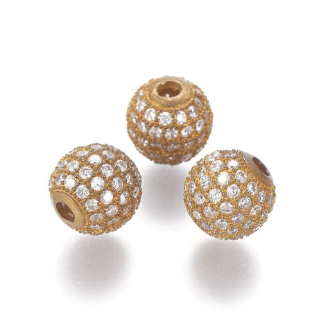 Pandahall Metal perler Kubisk Zirkonia Perle, 10 mm