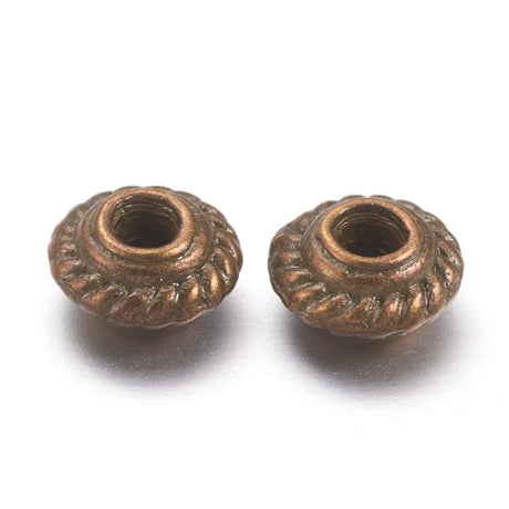 Pandahall Metal perler Metal Perler, Tibetan, Antik Bronze, 5x3 mm, 20 Stk