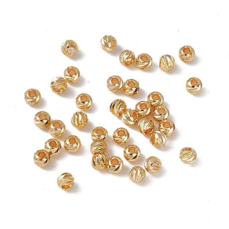 Pandahall Metal perler Perler Med Tvistet Mønster, 18K Langtidsholdbar Forgyldning, 4x3,5mm, 10 Stk