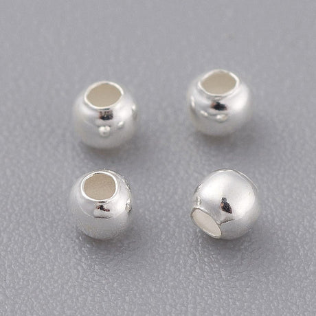 Pandahall Metal perler Sterling sølv/925 perler, 2 mm, 10 stk