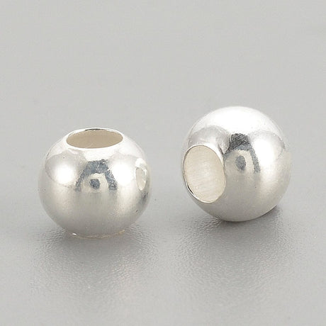 Pandahall metal perler Sterling sølv/925 perler, 3x2,5mm, 50 stk