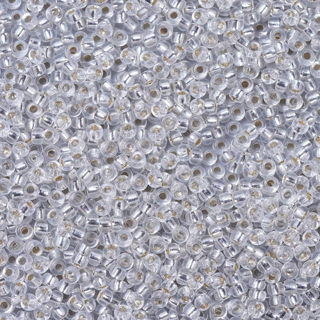 Pandahall miyuki beads Miyuki Rocailles Perler, RR 001 silver lined crystal, 11/0