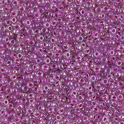 Pandahall miyuki beads Miyuki Rocailles Perler, RR 0264, raspberry lined ab crystal 11/0