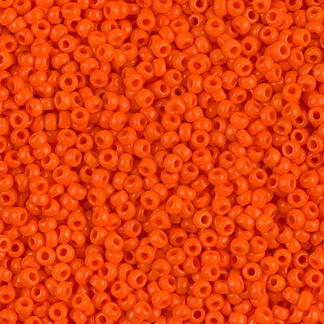 Pandahall miyuki beads Miyuki Rocailles Perler, RR 406, Opaque Orange, 11/0