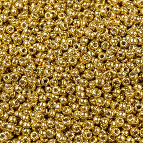 Pandahall miyuki beads Miyuki Rocailles Perler, RR 4202, Duracoat, Galvanized, Gold, 15/0